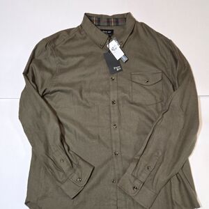 Men's Classic Olive Button-Down Shirt